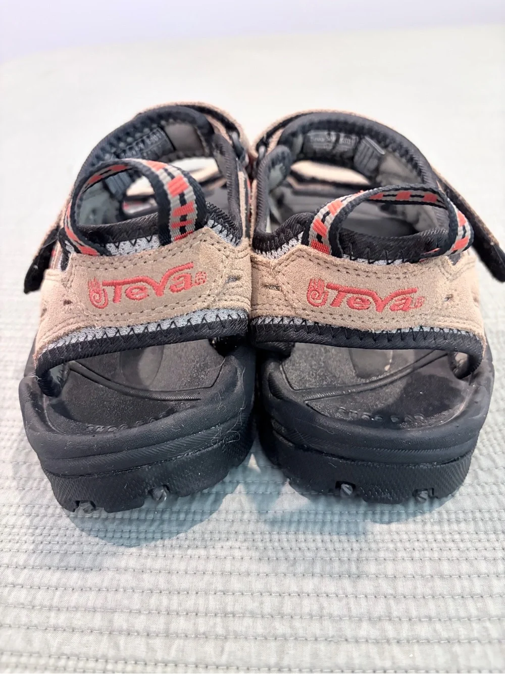 Teva Style 6801 Men’s Size 12 Suede Sport Hiking Sandals Tan Black